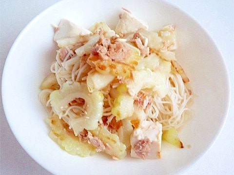 白ゴーヤのそうめんチャンプルー
